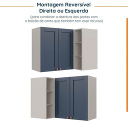 Cozinha Modulada 6 Peças 3 Armários Aéreos e Nichos, 3 Balcões CabeCasa MadeiraMadeira - 11