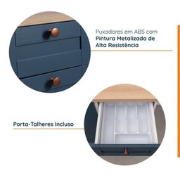 Cozinha Modulada 6 Peças 3 Armários Aéreos e Nichos, 3 Balcões CabeCasa MadeiraMadeira - 5