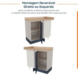 Cozinha Modulada 6 Peças 3 Armários Aéreos e Nichos, 3 Balcões CabeCasa MadeiraMadeira - 18