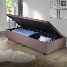 Base Box Baú Solteiro 96x203x42cm Suede - 2