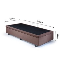 Base Box Baú Solteiro 96x203x42cm Suede - 3
