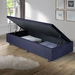 Base Box Baú Solteiro 96x203x42cm Suede - 2