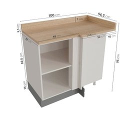 Cozinha Modulada 6 Peças 3 Armários Aéreos e Nichos, 3 Balcões CabeCasa MadeiraMadeira - 17