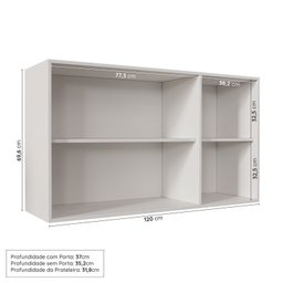 Cozinha Modulada 6 Peças 3 Armários Aéreos e Nichos, 3 Balcões CabeCasa MadeiraMadeira - 12