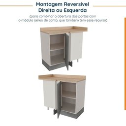 Cozinha Modulada 6 Peças 3 Armários Aéreos e Nichos, 3 Balcões CabeCasa MadeiraMadeira - 18