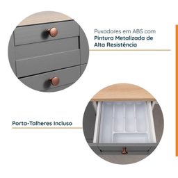 Cozinha Modulada 6 Peças 3 Armários Aéreos e Nichos, 3 Balcões CabeCasa MadeiraMadeira - 5