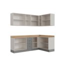 Ver mais imagens de Cozinha Modulada 6 Peças 3 Armários Aéreos e Nichos, 3 Balcões CabeCasa MadeiraOriginals Cinza/Branc