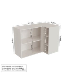Cozinha Modulada 6 Peças 3 Armários Aéreos e Nichos, 3 Balcões CabeCasa MadeiraMadeira - 10