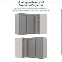 Cozinha Modulada 6 Peças 3 Armários Aéreos e Nichos, 3 Balcões CabeCasa MadeiraMadeira - 11