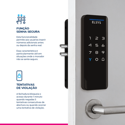 Fechadura Digital de Sobrepor Pop Esf-ds1100v Preta Elsys - 5