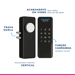 Fechadura Digital de Sobrepor Pop Esf-ds1100v Preta Elsys - 4