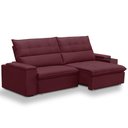 Ver imagem 1 de Sofá Retrátil Reclinável para Sala 4 Lugares 270cm Niels F04 Veludo Vermelho - Lyam Decor