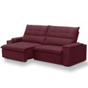 Ver mais imagens de Sofá Retrátil Reclinável para Sala 4 Lugares 270cm Niels F04 Veludo Vermelho - Lyam Decor