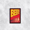 Ver imagem 1 de Quadro Beer - Evolução da Humanidade 45x34cm - com vidro:Madeira preta