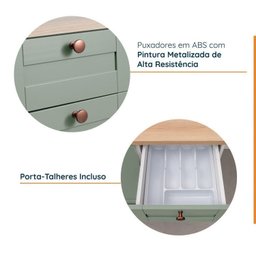 Cozinha Modulada 6 Peças 3 Armários Aéreos e Nichos, 3 Balcões CabeCasa MadeiraMadeira - 5