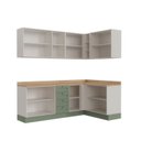 Ver mais imagens de Cozinha Modulada 6 Peças 3 Armários Aéreos e Nichos, 3 Balcões CabeCasa MadeiraOriginals