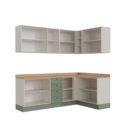 Cozinha Modulada 6 Peças 3 Armários Aéreos e Nichos, 3 Balcões CabeCasa MadeiraMadeira - 8