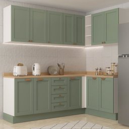 Cozinha Modulada 6 Peças 3 Armários Aéreos e Nichos, 3 Balcões CabeCasa MadeiraMadeira - 1