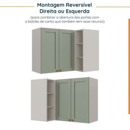Cozinha Modulada 6 Peças 3 Armários Aéreos e Nichos, 3 Balcões CabeCasa MadeiraMadeira - 11