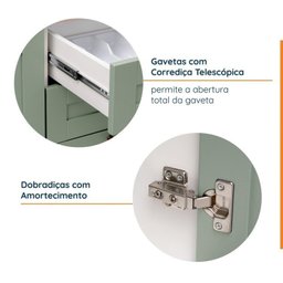 Cozinha Modulada 6 Peças 3 Armários Aéreos e Nichos, 3 Balcões CabeCasa MadeiraMadeira - 4