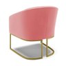 Kit 02 Poltronas Stella Suede Rosê Base Industrial Dourada - D'rossi Drossi - 5