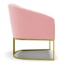 Kit 02 Poltronas Stella Suede Rosê Base Industrial Dourada - D'rossi Drossi - 4