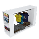 Ver imagem 1 de CABIDEIRO ILHA LOJA M162.2021.B (CABIDEIRO PRATELEIRAS 2 L) MUNDI MOVEIS