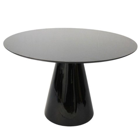 Mesa de Jantar Cone Redonda 120 Cm Laqueada Cores Preto