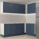 Ver imagem 1 de Cozinha Modulada 6 Peças sem Tampo 3 Armários Aéreos e Nichos, 3 Balcões CabeCasa MadeiraOriginals