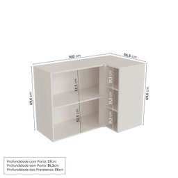 Cozinha Modulada 6 Peças sem Tampo 3 Armários Aéreos e Nichos, 3 Balcões Cabecasa Madeiramadeira - 9