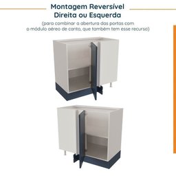 Cozinha Modulada 6 Peças sem Tampo 3 Armários Aéreos e Nichos, 3 Balcões Cabecasa Madeiramadeira - 17
