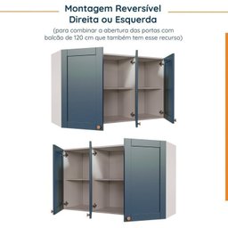 Cozinha Modulada 6 Peças sem Tampo 3 Armários Aéreos e Nichos, 3 Balcões Cabecasa Madeiramadeira - 13