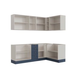 Cozinha Modulada 6 Peças sem Tampo 3 Armários Aéreos e Nichos, 3 Balcões Cabecasa Madeiramadeira - 7
