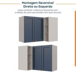 Cozinha Modulada 6 Peças sem Tampo 3 Armários Aéreos e Nichos, 3 Balcões Cabecasa Madeiramadeira - 10