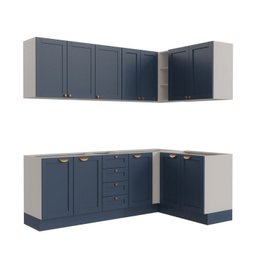 Cozinha Modulada 6 Peças sem Tampo 3 Armários Aéreos e Nichos, 3 Balcões Cabecasa Madeiramadeira - 6