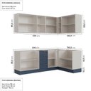 Ver imagem 2 de Cozinha Modulada 6 Peças sem Tampo 3 Armários Aéreos e Nichos, 3 Balcões CabeCasa MadeiraOriginals