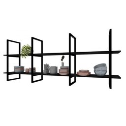 Prateleira Industrial de Ferro e Madeira para Cozinha - Nicho Decorativo - 3