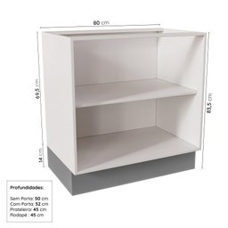 Cozinha Modulada 6 Peças sem Tampo 3 Armários Aéreos e Nichos, 3 Balcões Cabecasa Madeiramadeira - 13