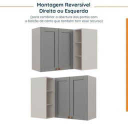 Cozinha Modulada 6 Peças sem Tampo 3 Armários Aéreos e Nichos, 3 Balcões Cabecasa Madeiramadeira - 10