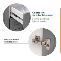 Cozinha Modulada 6 Peças sem Tampo 3 Armários Aéreos e Nichos, 3 Balcões Cabecasa Madeiramadeira - 3