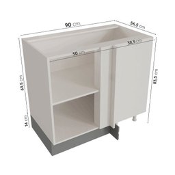 Cozinha Modulada 6 Peças sem Tampo 3 Armários Aéreos e Nichos, 3 Balcões Cabecasa Madeiramadeira - 16