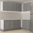 Ver imagem 1 de Cozinha Modulada 6 Peças sem Tampo 3 Armários Aéreos e Nichos, 3 Balcões CabeCasa MadeiraOriginals