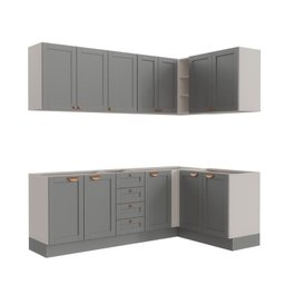 Cozinha Modulada 6 Peças sem Tampo 3 Armários Aéreos e Nichos, 3 Balcões Cabecasa Madeiramadeira - 6
