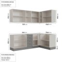 Ver imagem 2 de Cozinha Modulada 6 Peças sem Tampo 3 Armários Aéreos e Nichos, 3 Balcões CabeCasa MadeiraOriginals