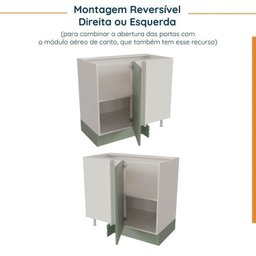 Cozinha Modulada 6 Peças sem Tampo 3 Armários Aéreos e Nichos, 3 Balcões CabeCasa MadeiraMadeira - 17