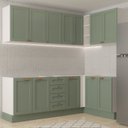 Ver imagem 1 de Cozinha Modulada 6 Peças sem Tampo 3 Armários Aéreos e Nichos, 3 Balcões CabeCasa MadeiraOriginals