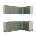 Ver imagem 6 de Cozinha Modulada 6 Peças sem Tampo 3 Armários Aéreos e Nichos, 3 Balcões CabeCasa MadeiraOriginals