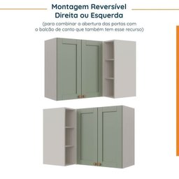 Cozinha Modulada 6 Peças sem Tampo 3 Armários Aéreos e Nichos, 3 Balcões CabeCasa MadeiraMadeira - 10