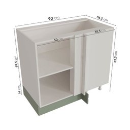 Cozinha Modulada 6 Peças sem Tampo 3 Armários Aéreos e Nichos, 3 Balcões CabeCasa MadeiraMadeira - 16