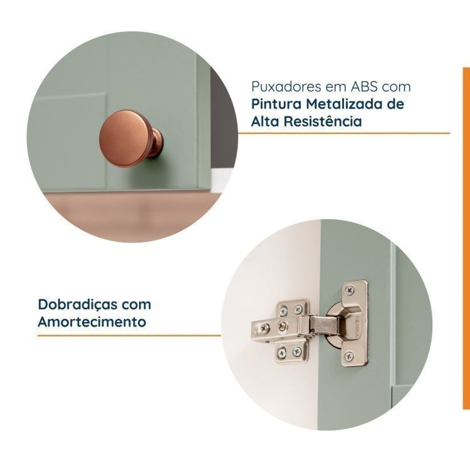 Cozinha Modulada 6 Peças sem Tampo 3 Armários Aéreos e Nichos, 3 Balcões Cabecasa Madeiramadeira - 5